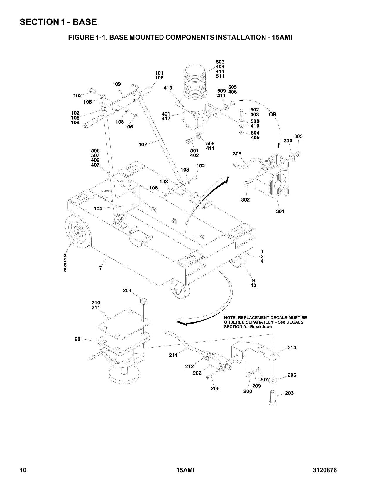 JLG 15AMI Vertical Mast Parts Catalog Manual