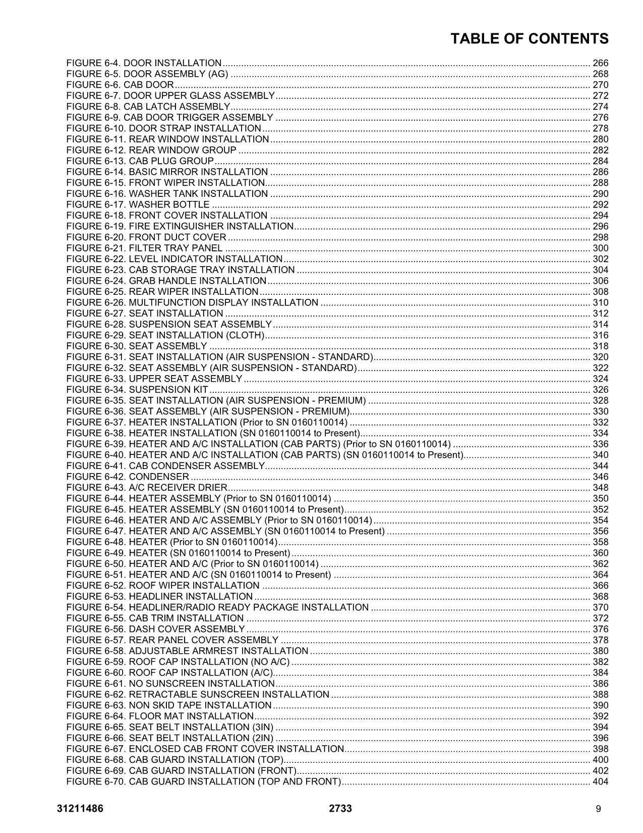 JLG 2733 Telehandler Parts Catalog Manual