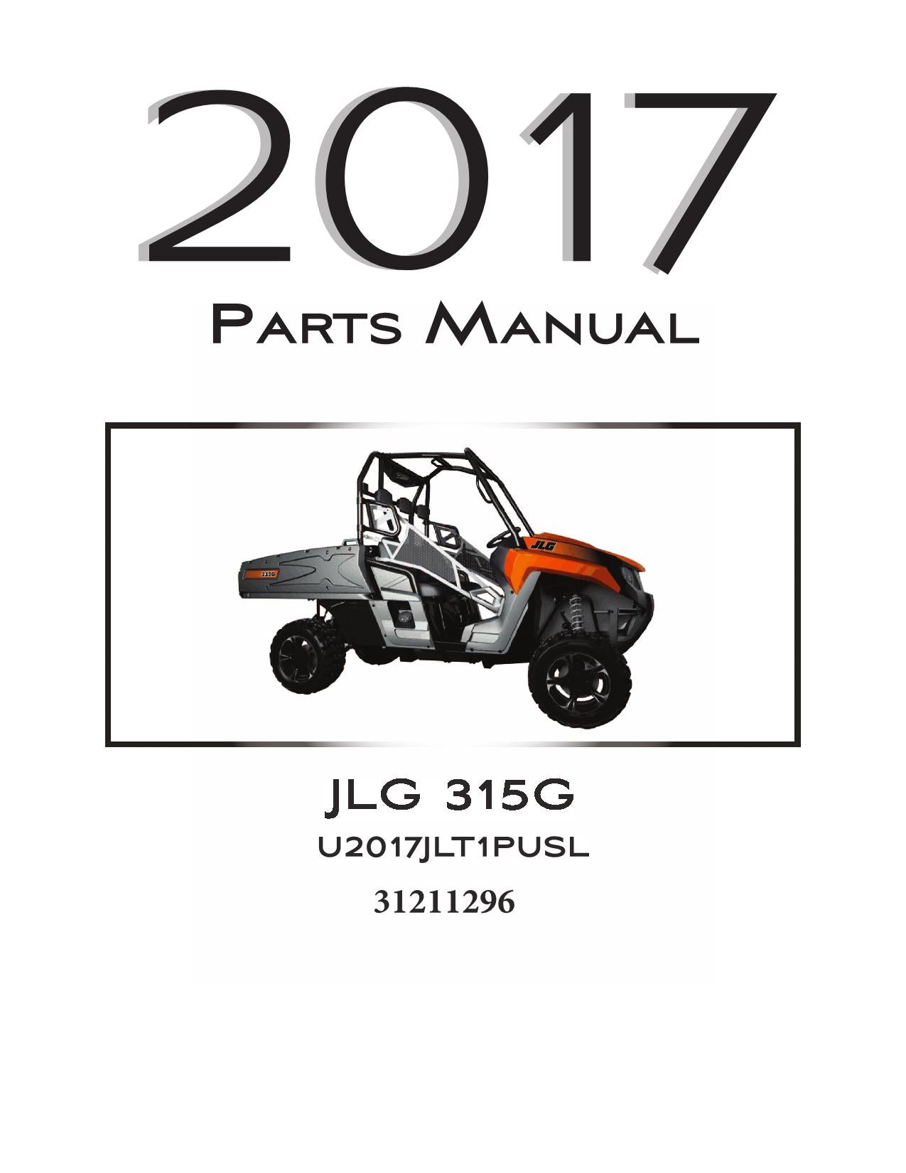 JLG 315G UTVs  Parts Catalog Manual