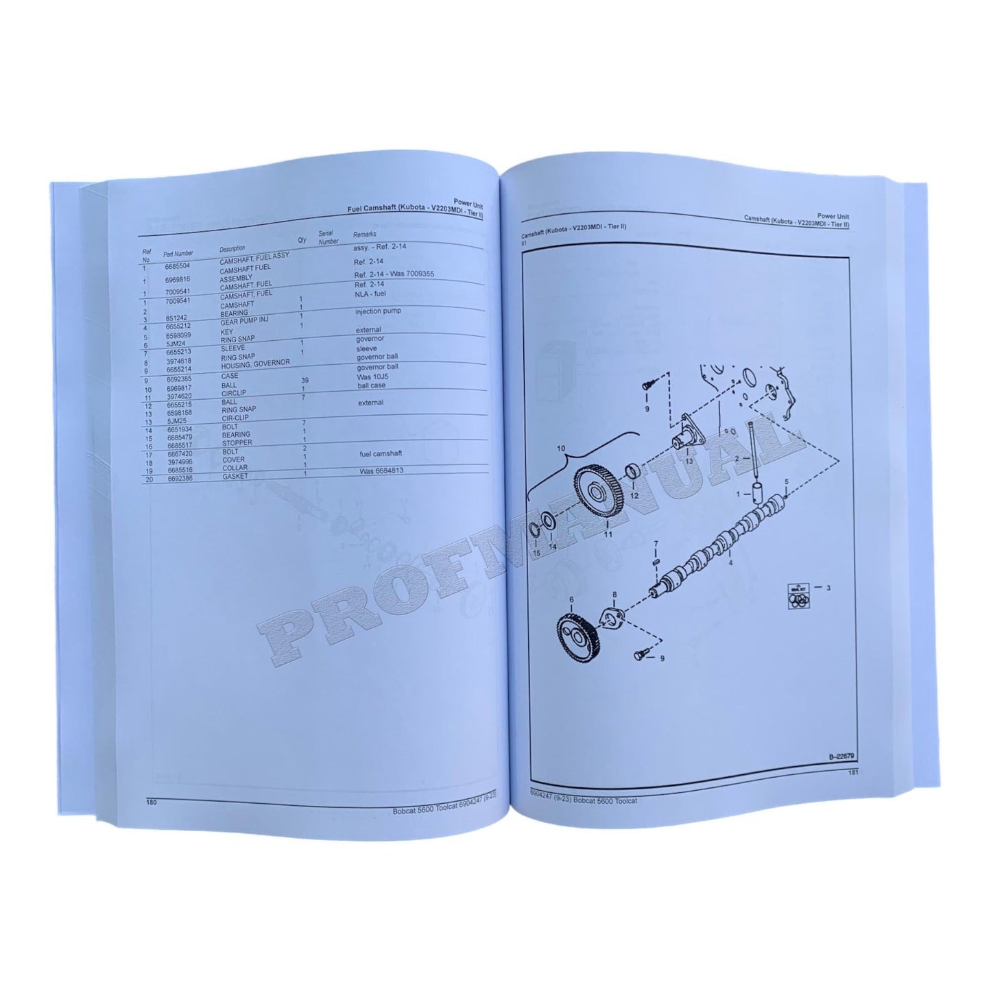 Bobcat 5600 Toolcat Work Machine Parts Catalog Manual A00211001- A00311001-