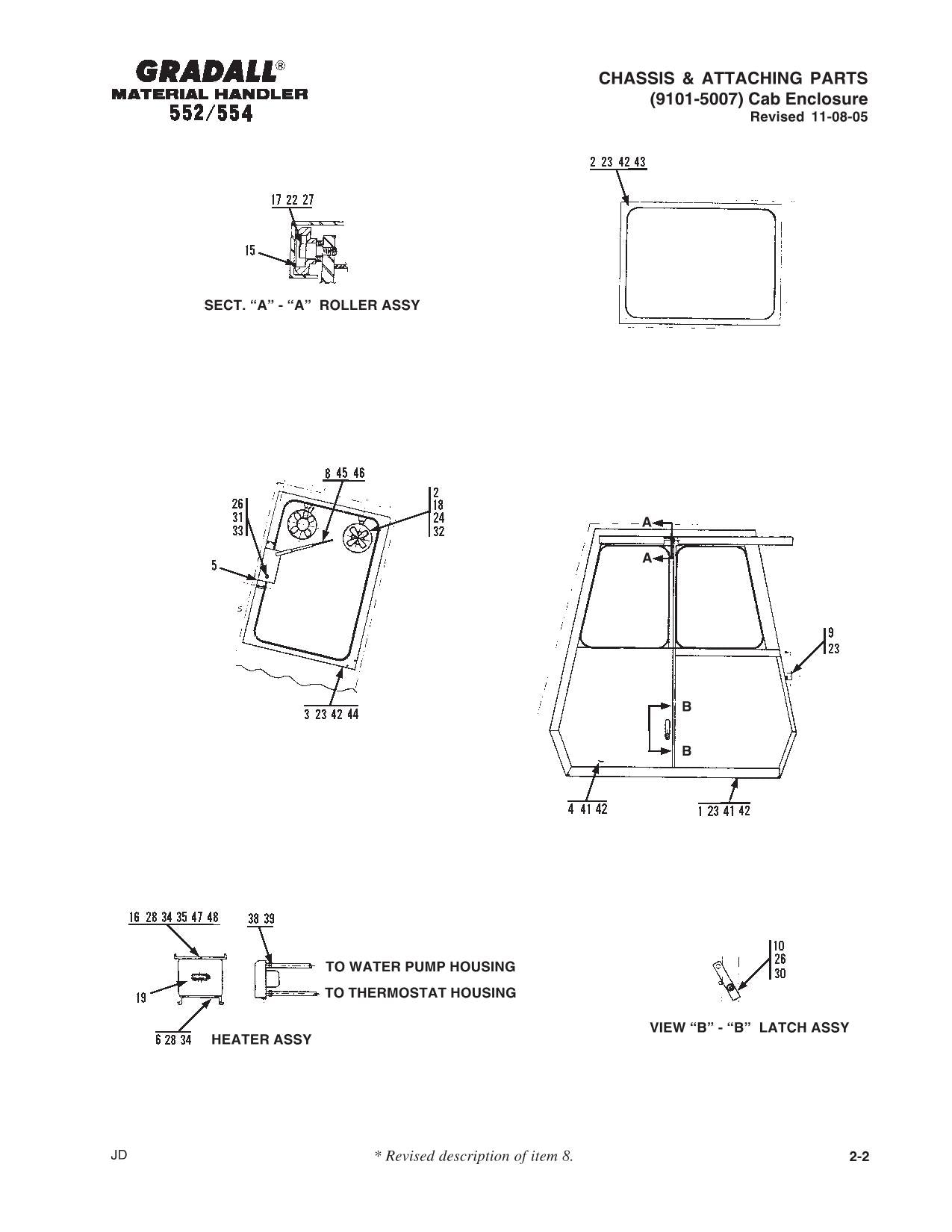 GRADALL JLG 552 554 Telehandler Parts Catalog Manual