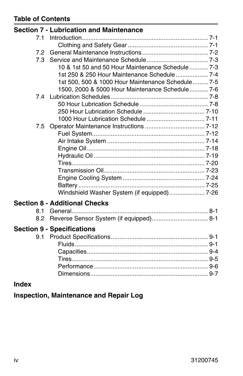 JLG G10-55A G12-55A Telehandler Maintenance Operation Operators Manual 31200745