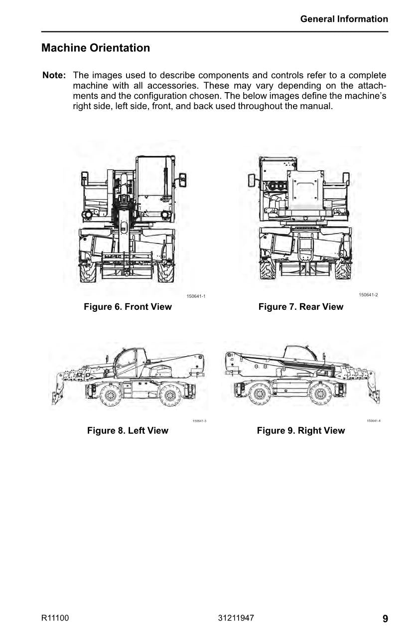 JLG R11100 Telehandler Maintenance Operation Operators Manual