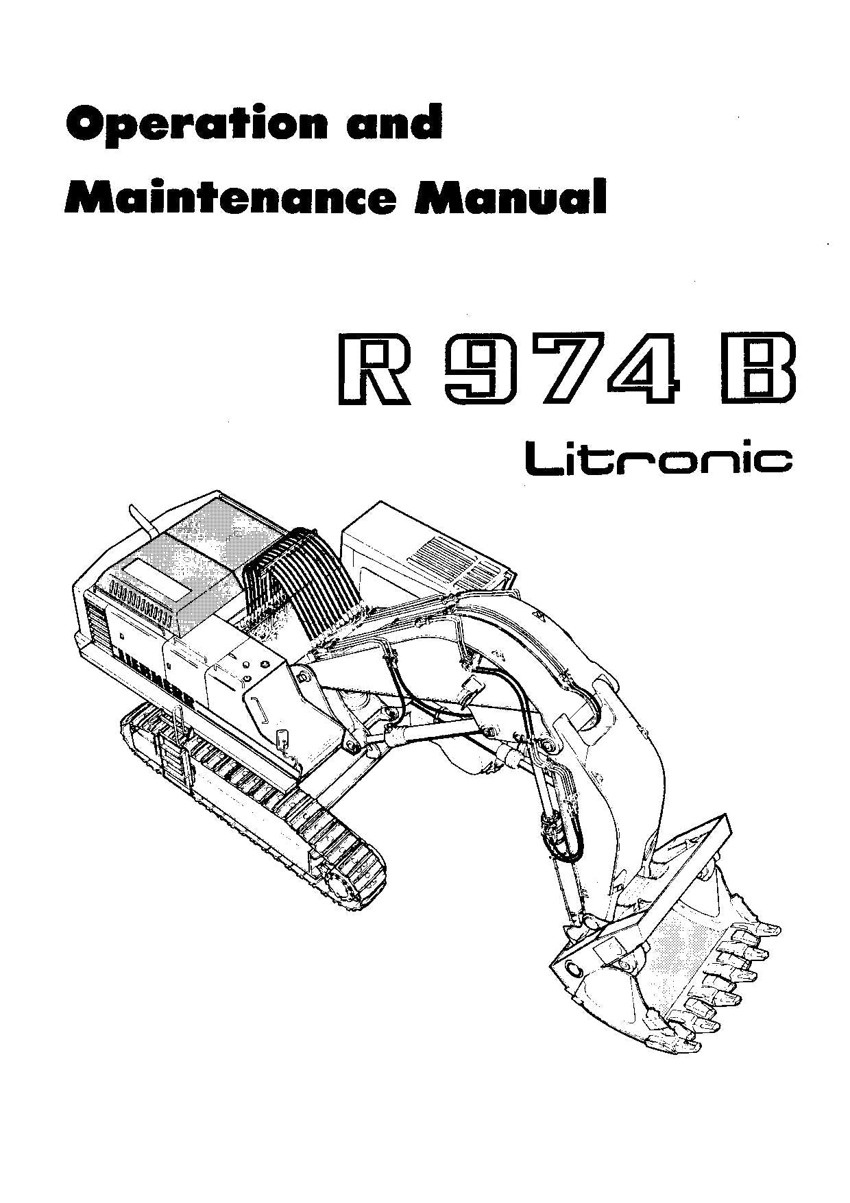 Liebherr R974 B Litronic Excavator Operators manual serial 1207