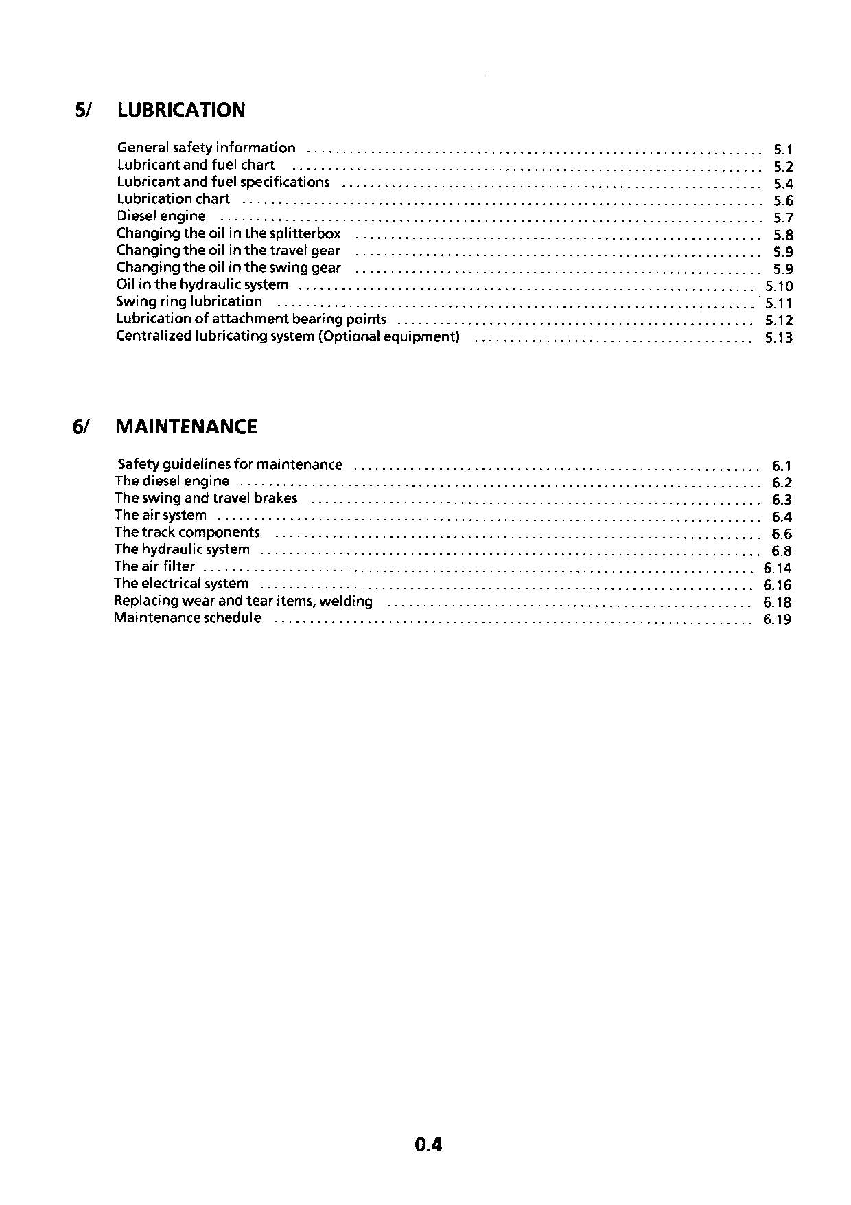 Liebherr R952 Litronic Excavator Operators manual