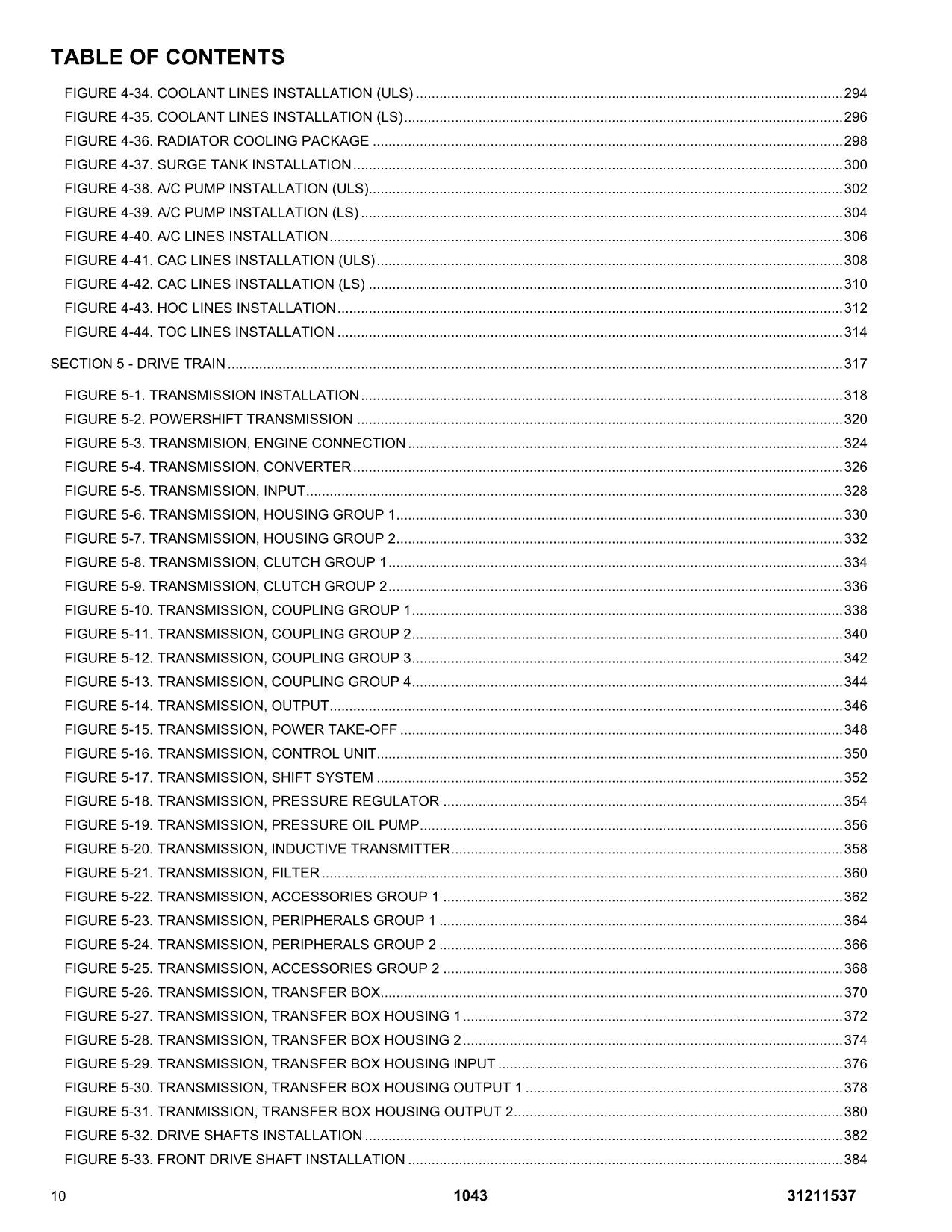 JLG 1043 Telehandler Parts Catalog Manual 31211537