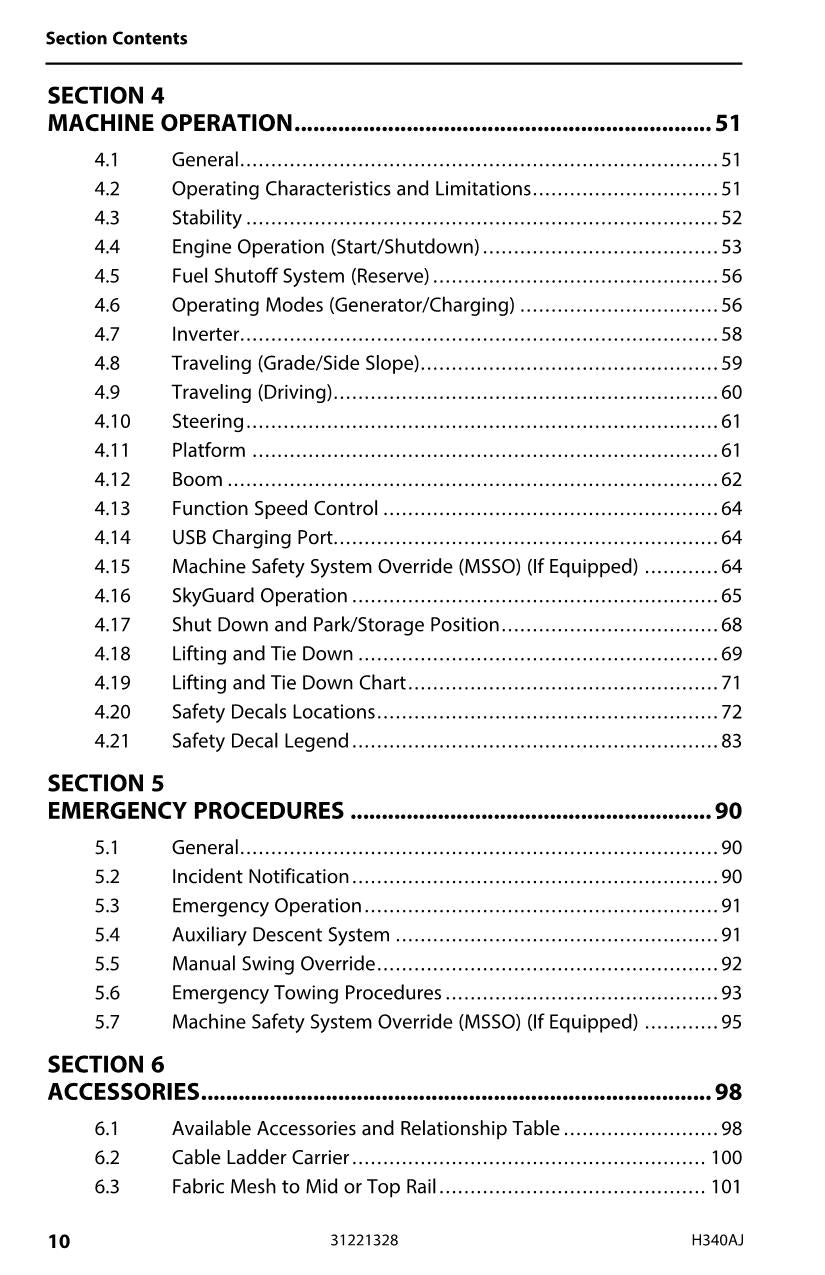 JLG H340AJ Boom Lift Maintenance Operation Operators Manual 31221328