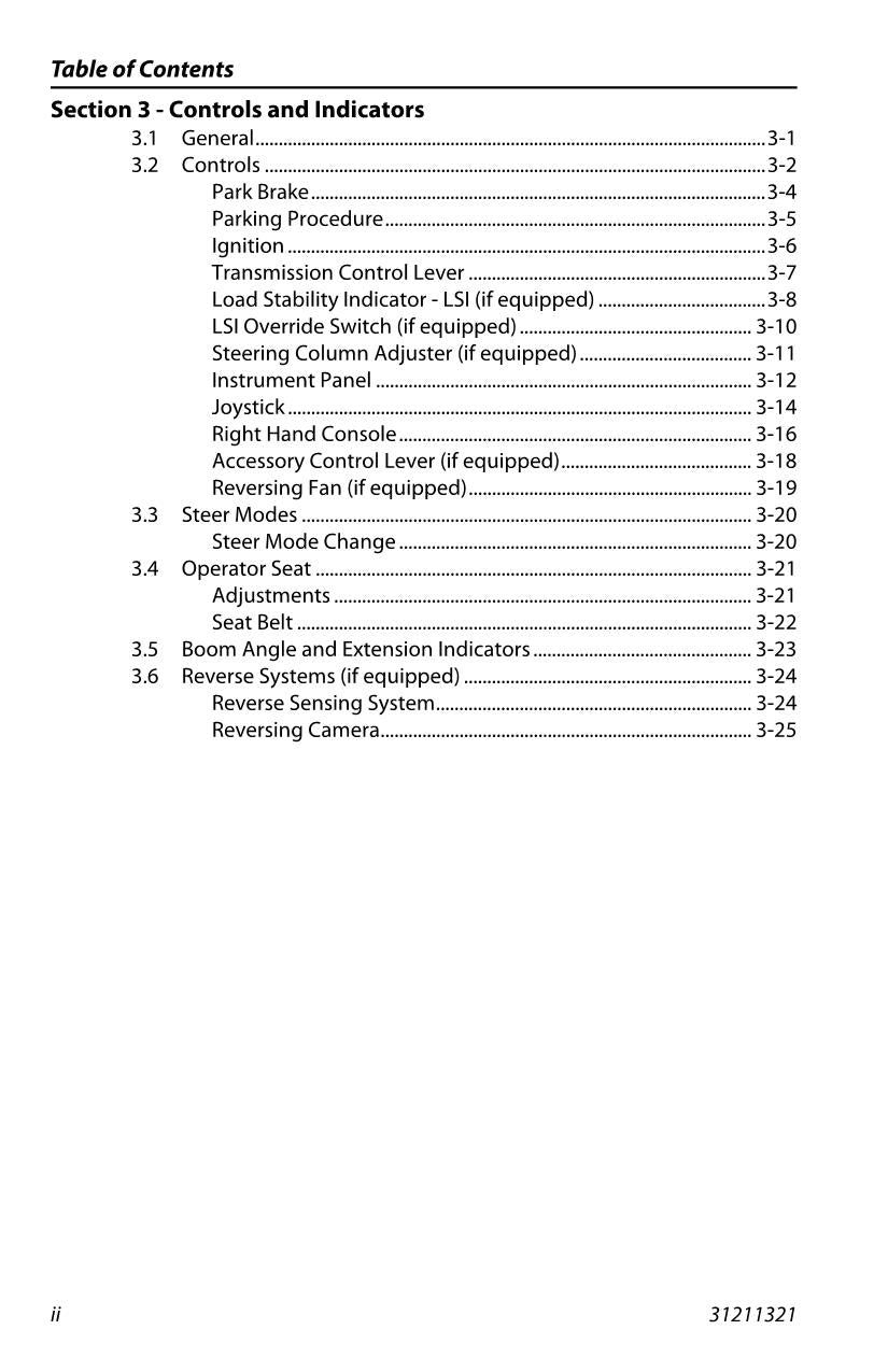 JLG G5-18A Telehandler Maintenance Operation Operators Manual 31211321