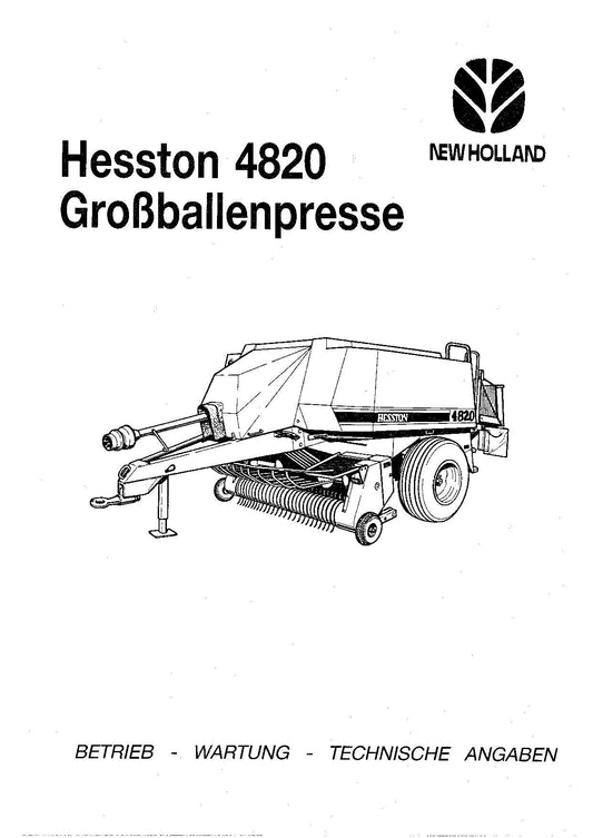 New Holland Hesston 4820 Grosballenpresse Betriebsanleitung