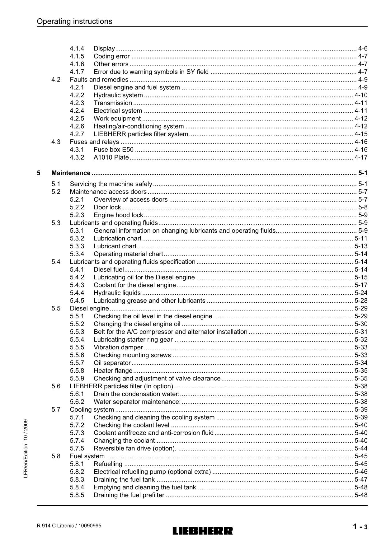 Liebherr R914 C Litronic Excavator Operators manual serial 23079