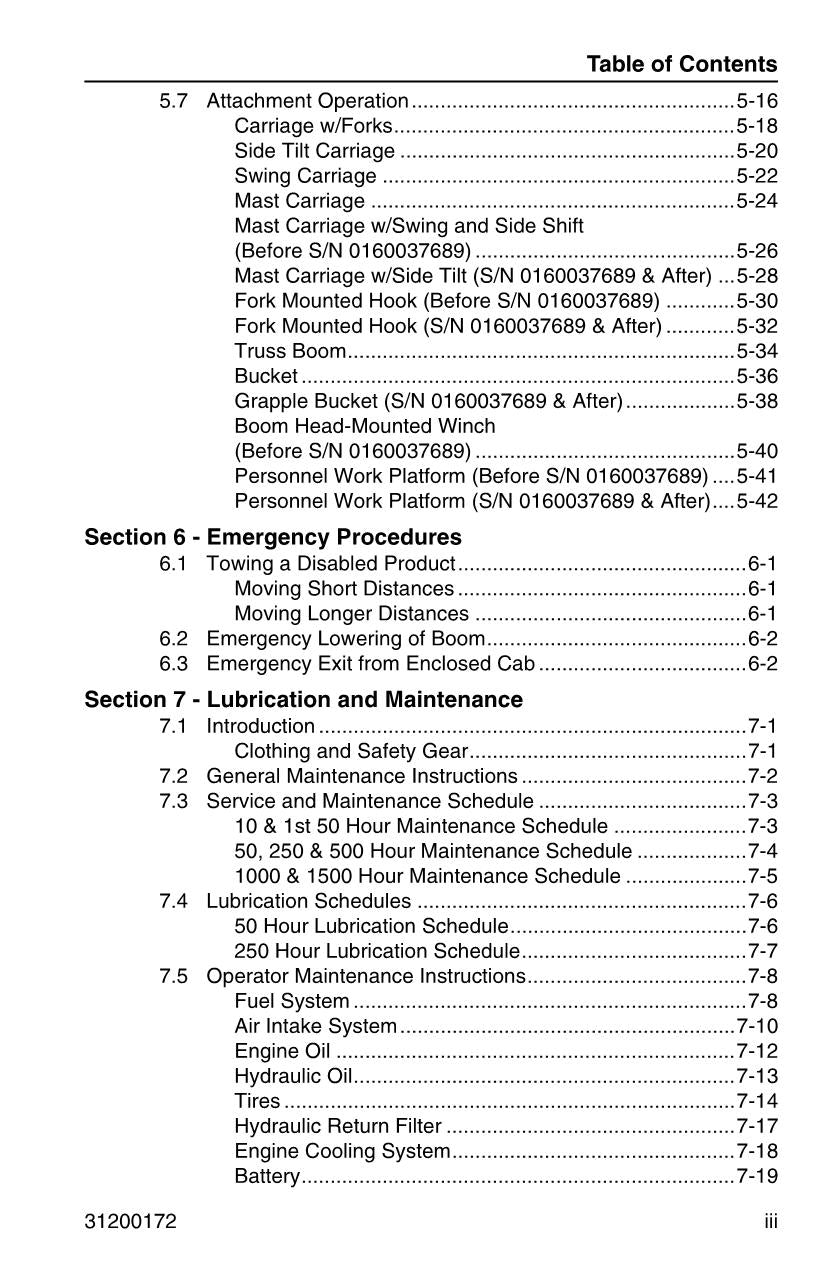 JLG 544D Telehandler Maintenance Operation Operators Manual