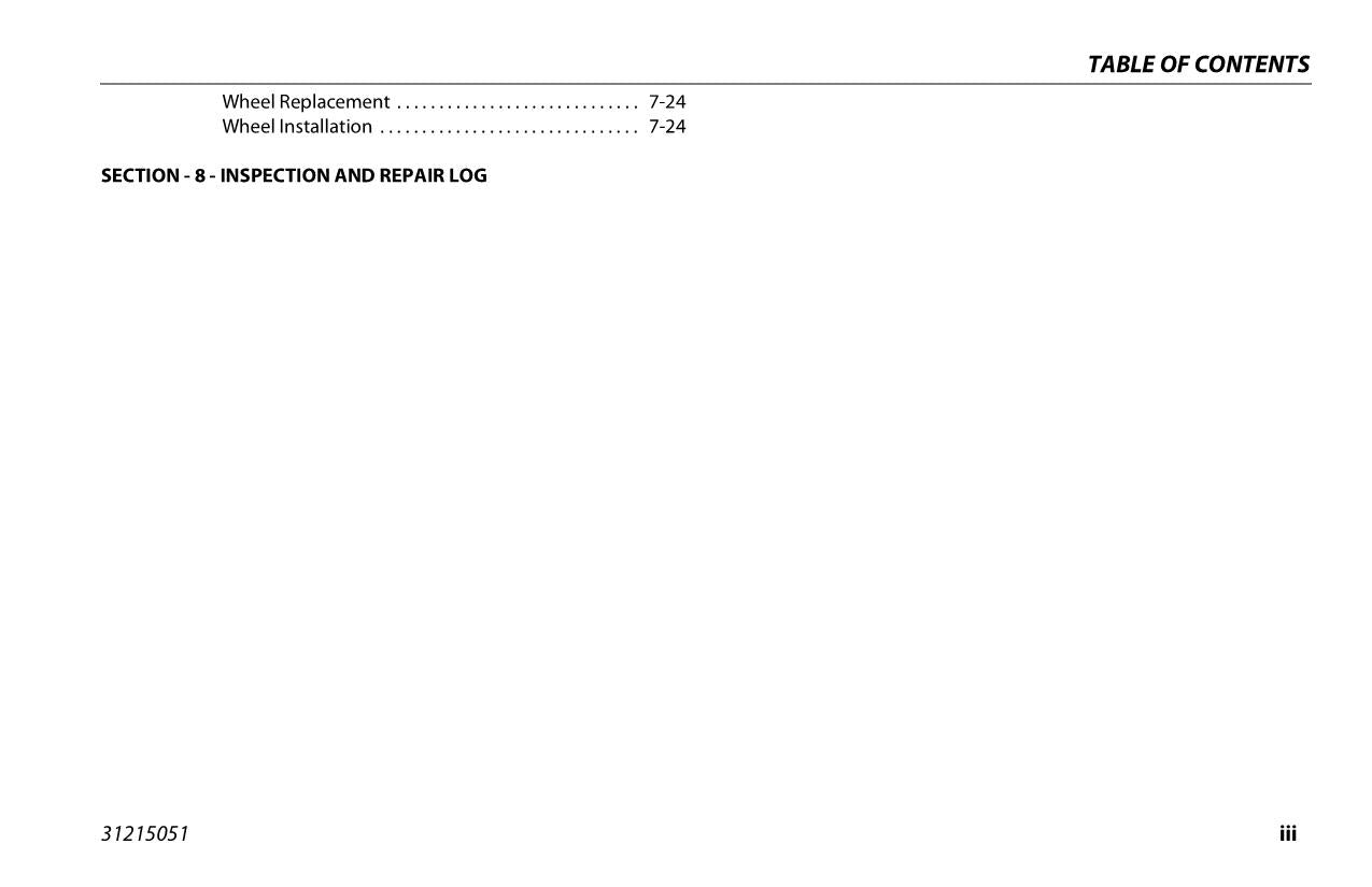 JLG 1100SJ Boom Lift Maintenance Operation Operators Manual 31215051