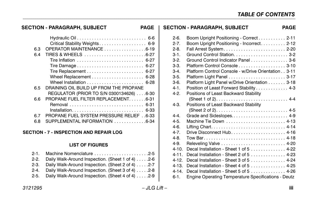 JLG 740AJ Boom Lift Maintenance Operation Operators Manual 3121295