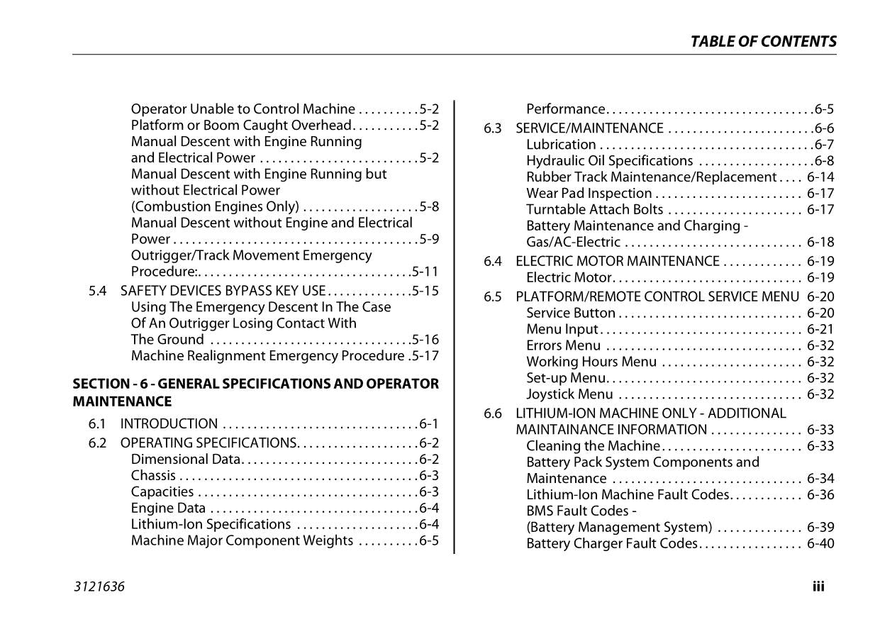 JLG X500AJ Compact Crawler Boom Maintenance Operation Operators Manual