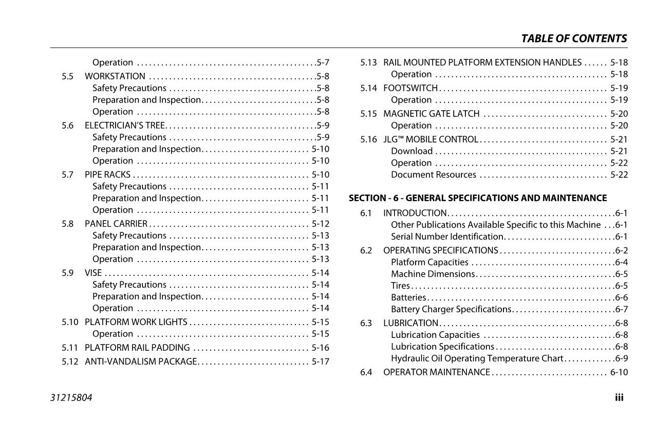 JLG R4045 Scissor Lift Maintenance Operation Operators Manual 31215804