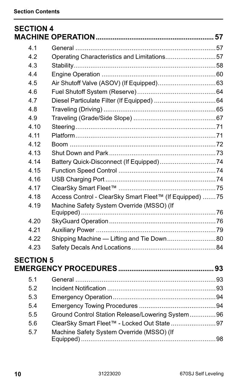 JLG 670SJ SL Boom Lift Maintenance Operation Operators Manual 31223020