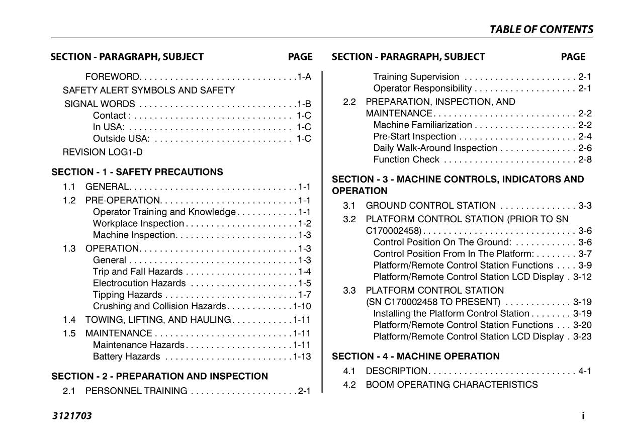 JLG X770AJ Compact Crawler Boom Maintenance Operation Operators Manual