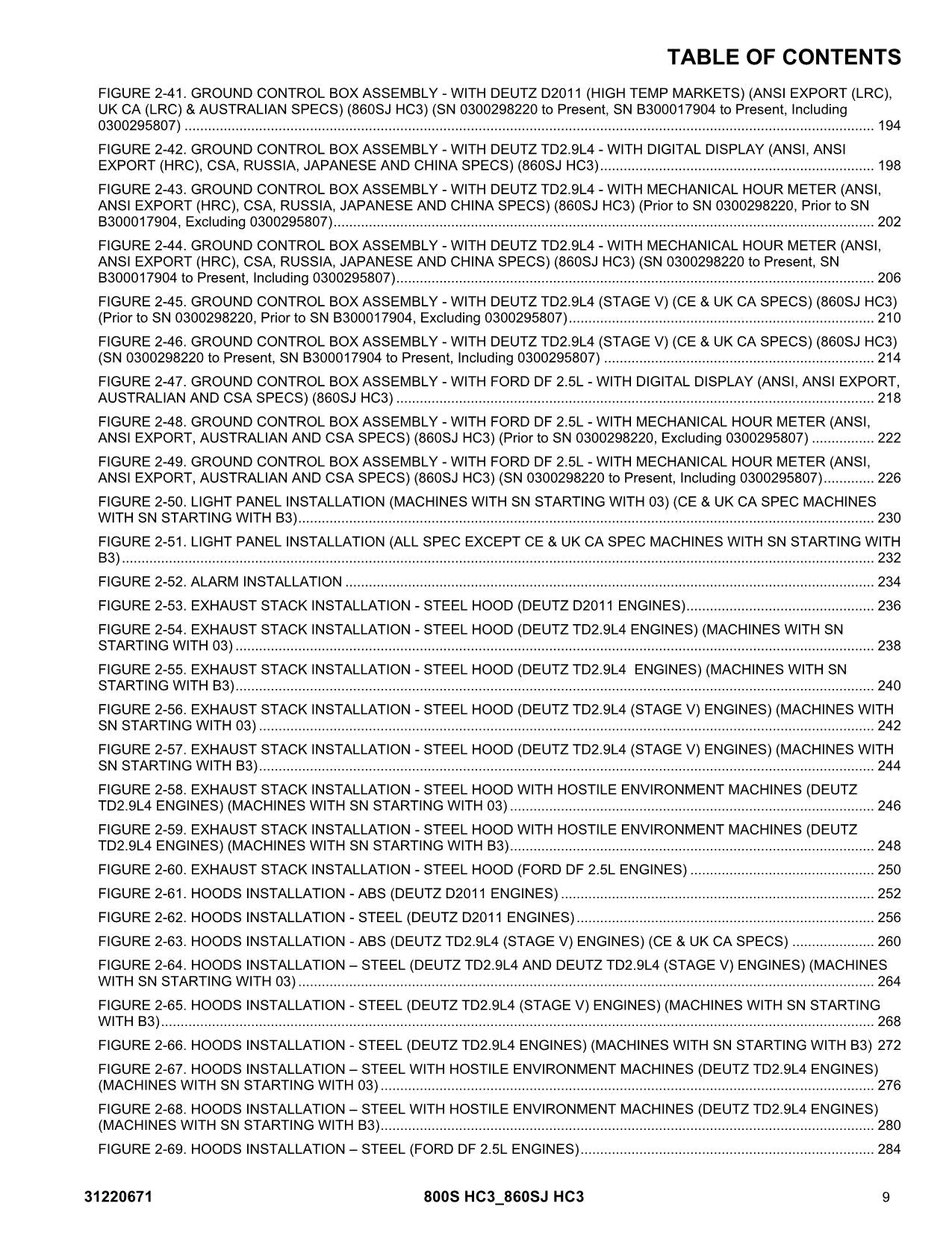 JLG 800S HC3 860SJ HC3 Boom Lift Parts Catalog Manual 31220671