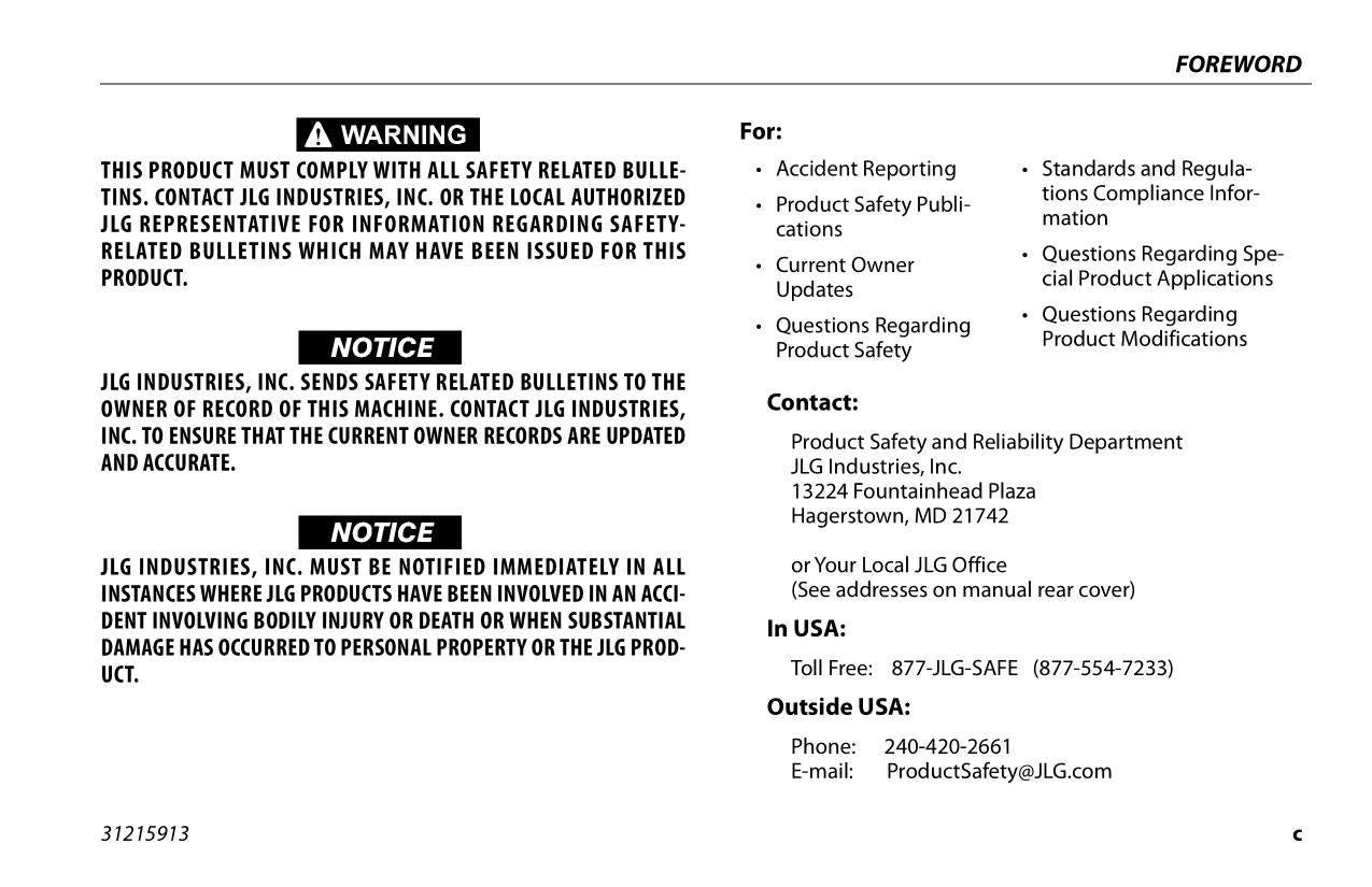 JLG 1930ES 2032ES 2632ES 2646E3 3246ES Scissor Lift Operators Manual