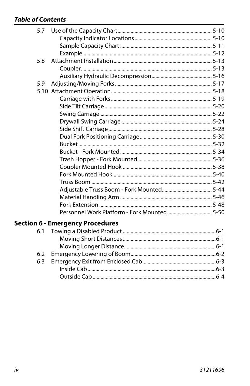 JLG 1075 Telehandler Maintenance Operation Operators Manual 31211696