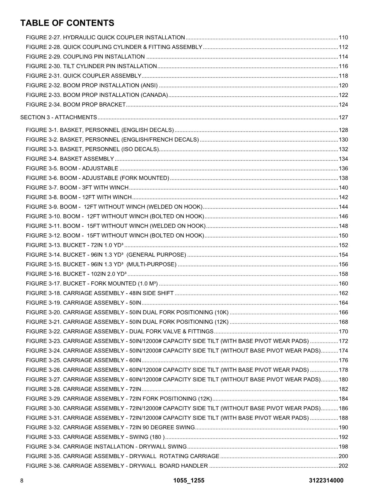 JLG 1055 1255 Telehandler Parts Catalog Manual