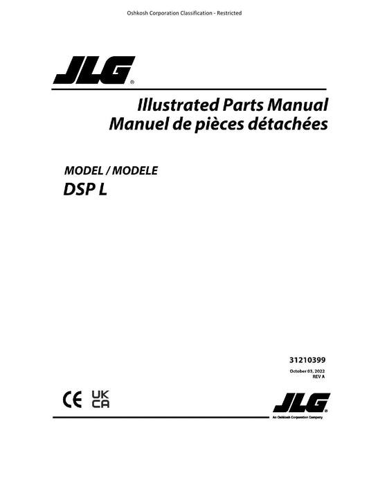 JLG DSP L Vertical Mast Parts Catalog Manual Multi language