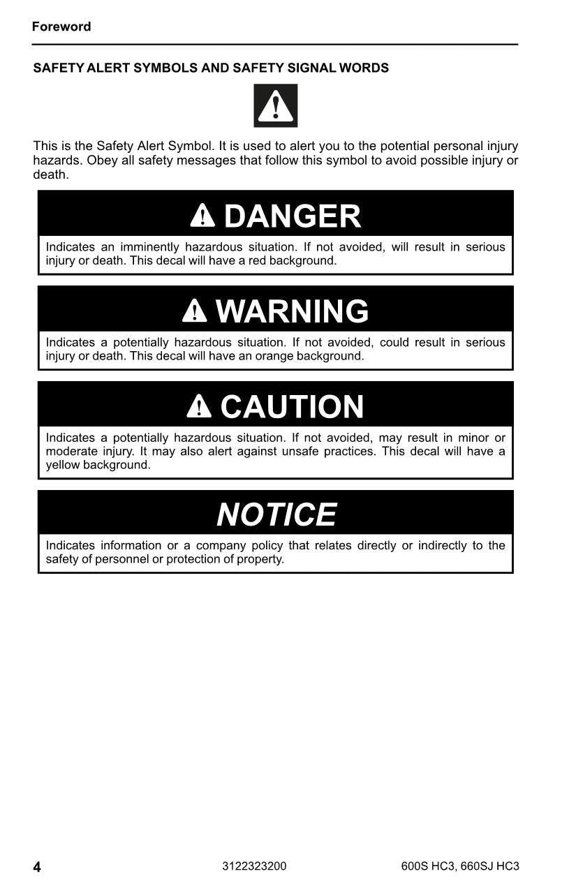 JLG 660SJ HC3 Boom Lift Maintenance Operation Operators Manual