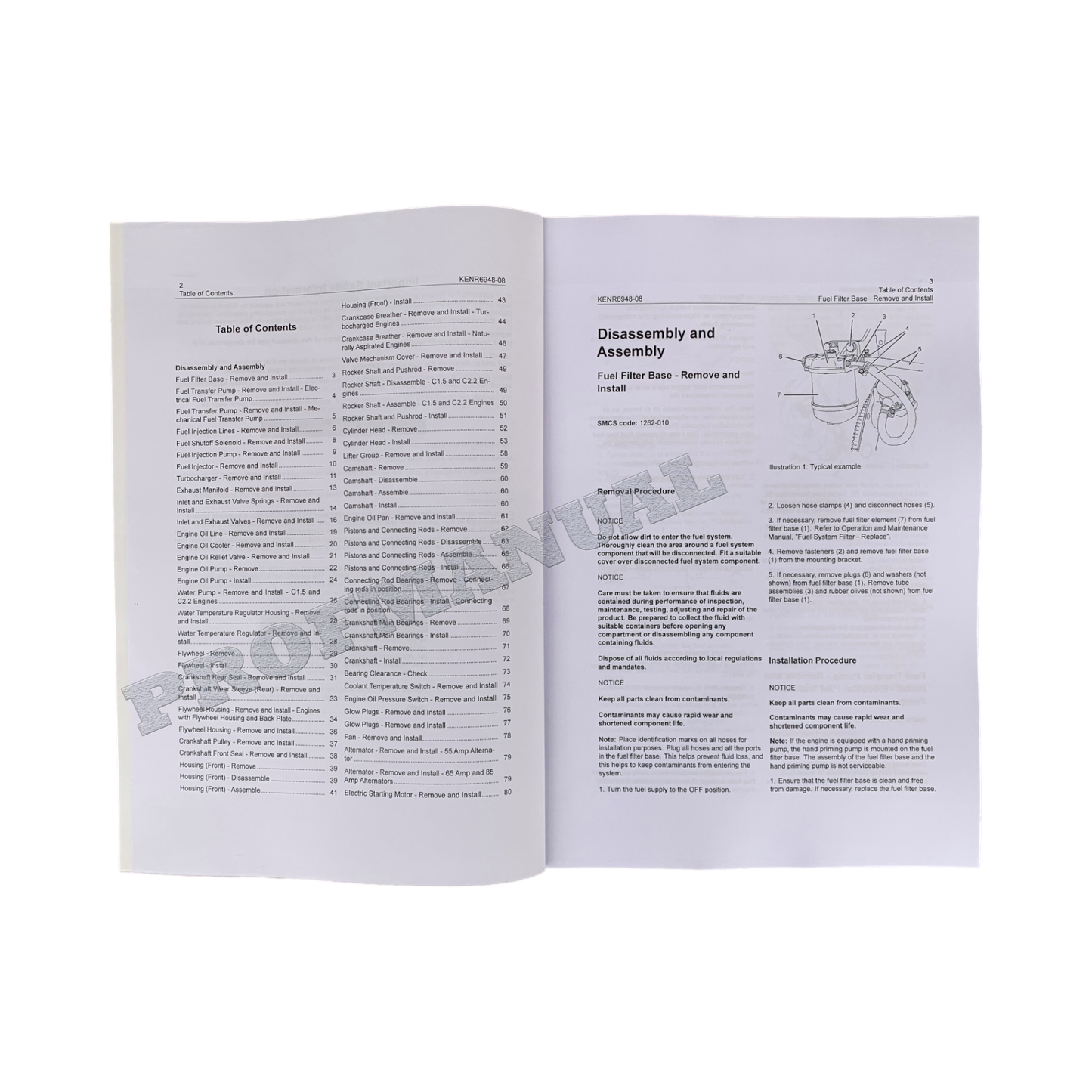 Caterpillar Cat C1.1 C1.5 C2.2 Engine Service Manual Disassem Assem