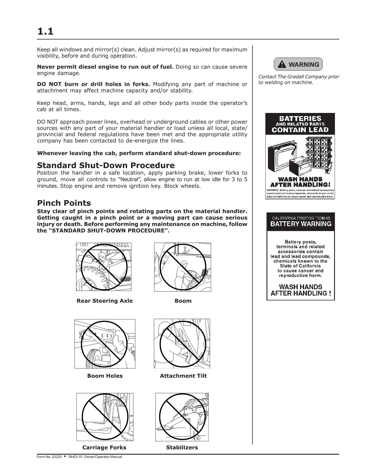 GRADALL JLG 544D Telehandler Maintenance Operation Operators Manual