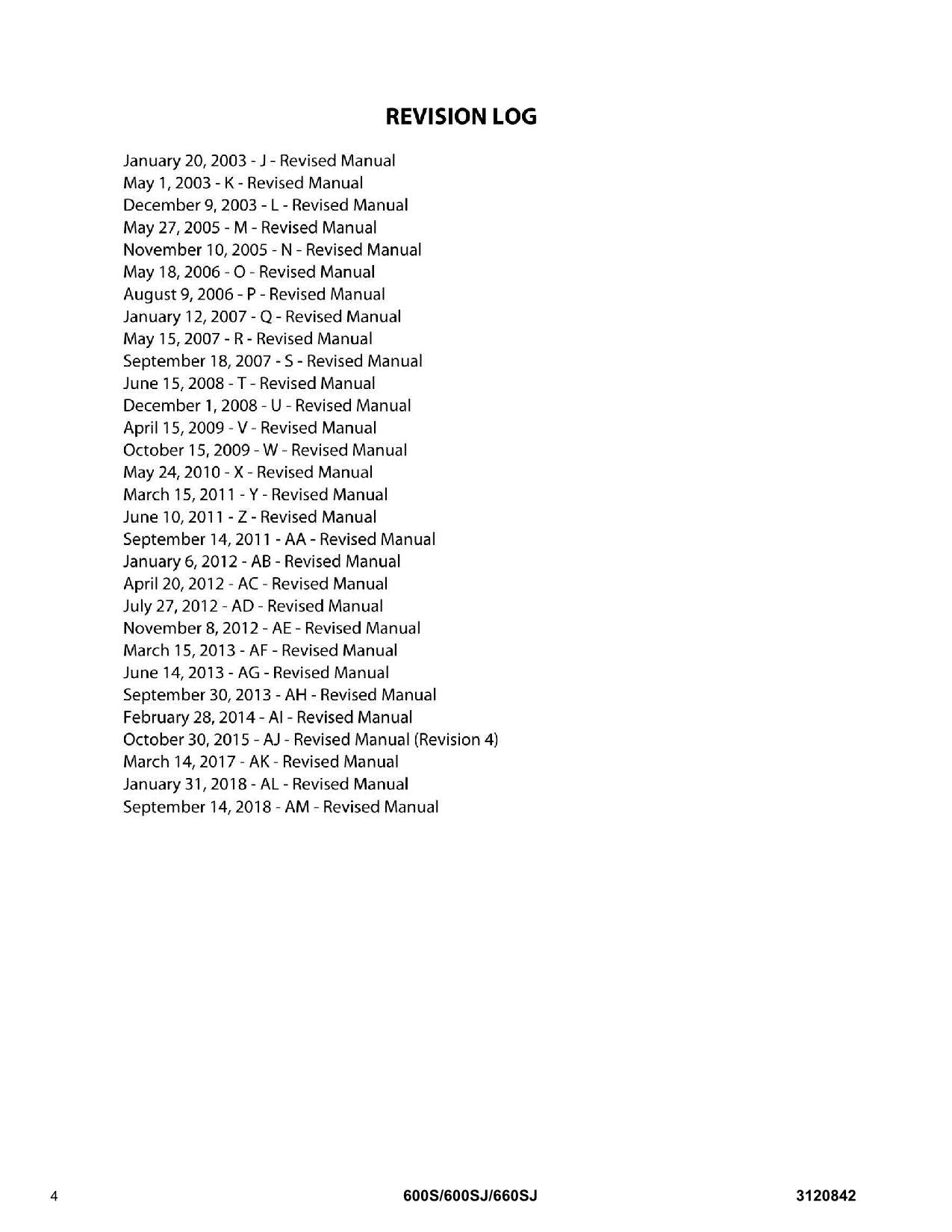 JLG 600S 600SJ 660SJ Boom Lift Parts Catalog Manual 3120842