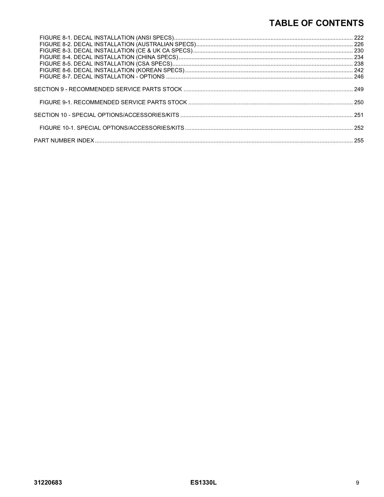 JLG ES1330L  Vertical Mast Parts Catalog Manual