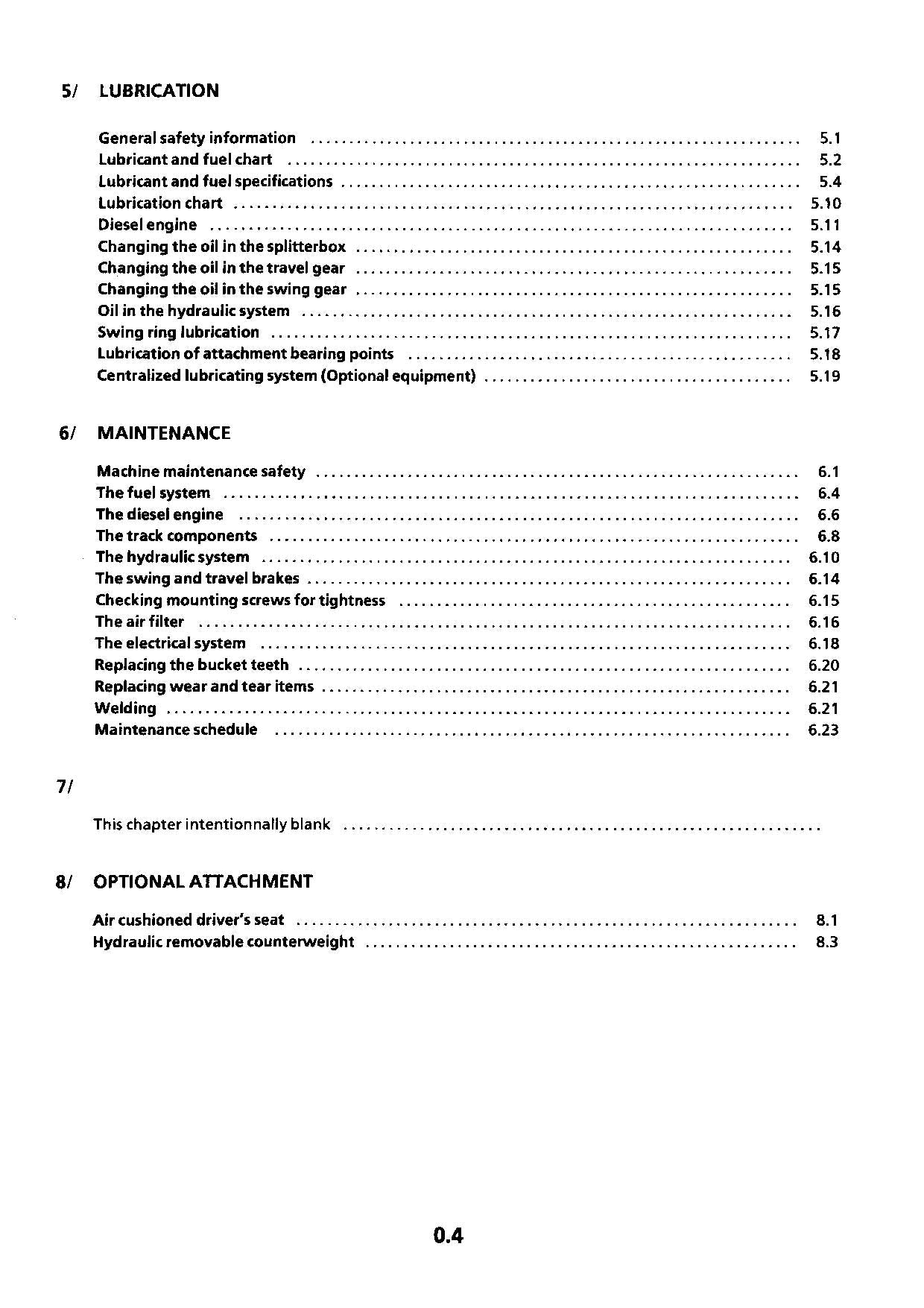 Liebherr R954 Litronic Excavator Operators manual serial 1001