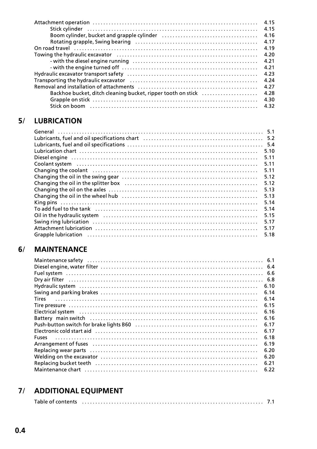 Liebherr A310B Excavator  Operators manual