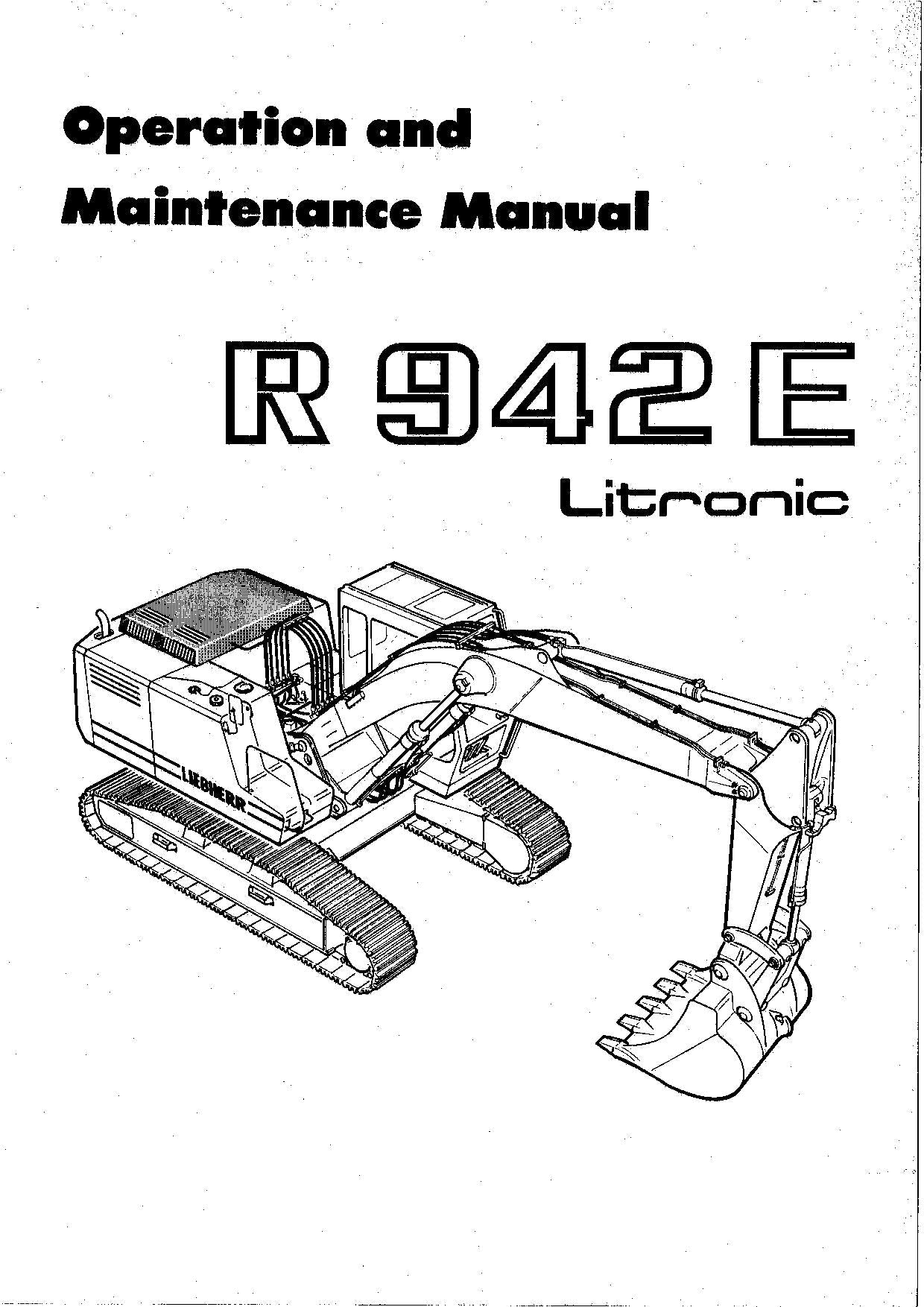 Liebherr R942 Litronic Excavator Operators manual serial 566/101