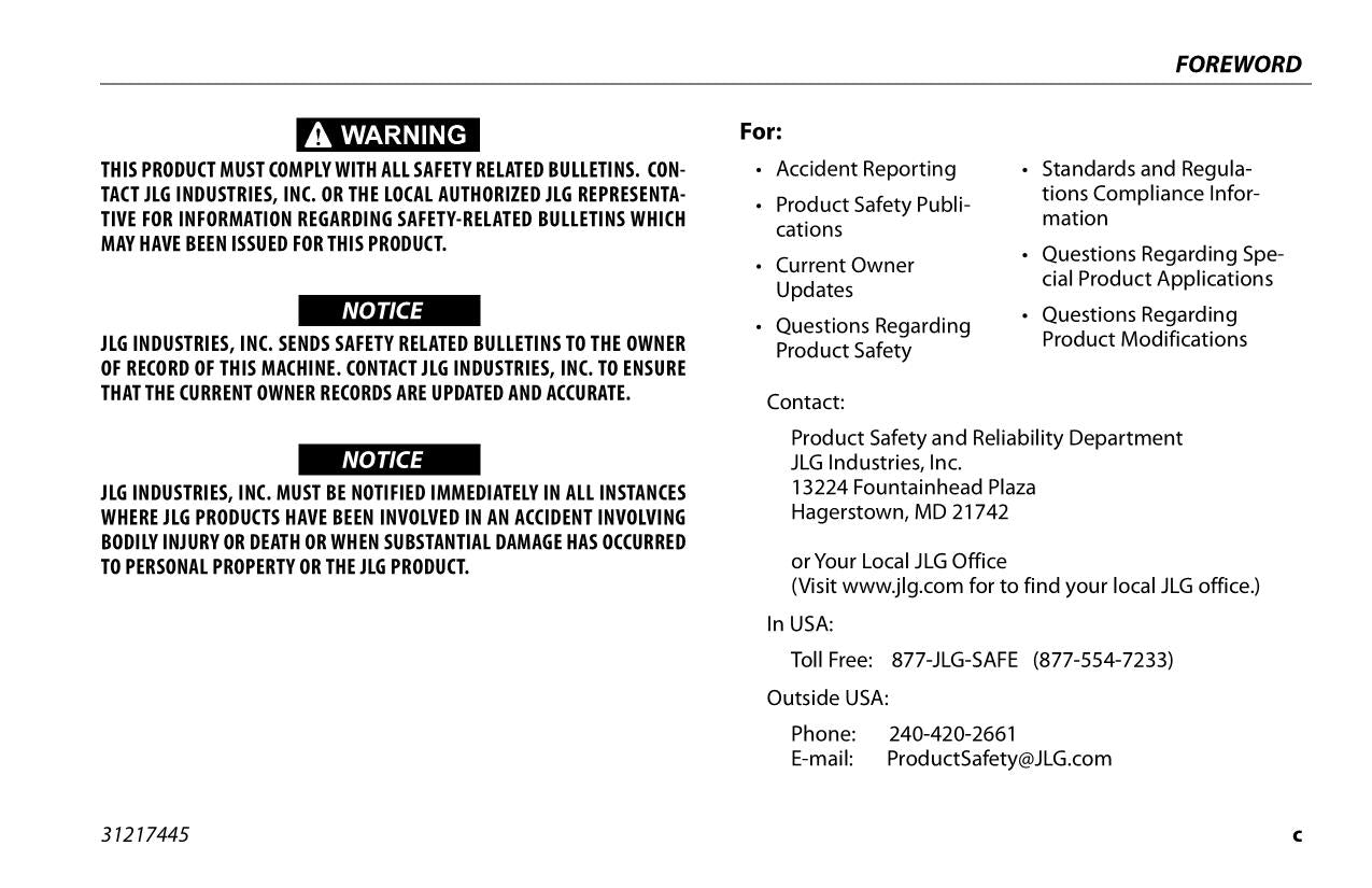 JLG RT5394 Scissor Lift Maintenance Operation Operators Manual 31217445