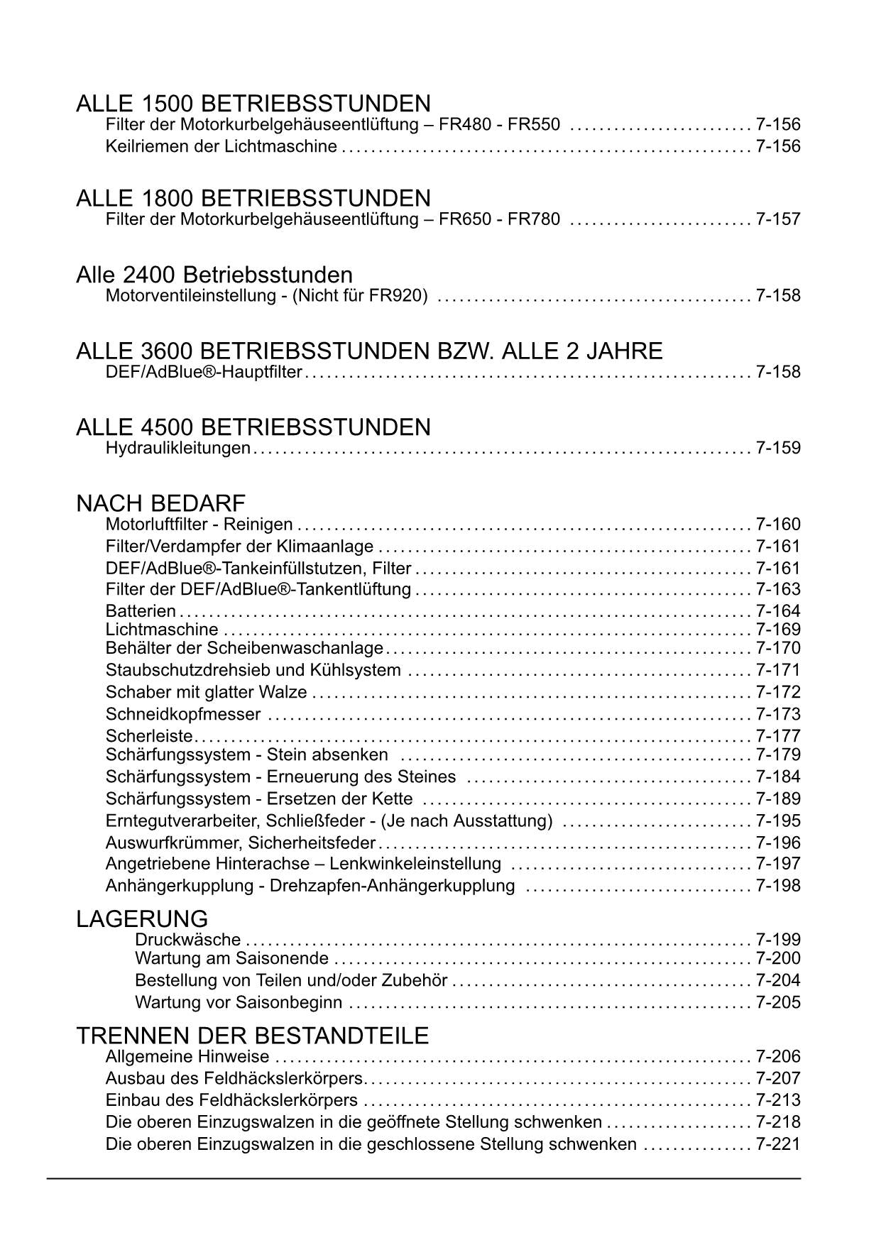 New Holland FR780 FR920 FORAGE CRUISER Feldhäcksler Betriebsanleitung