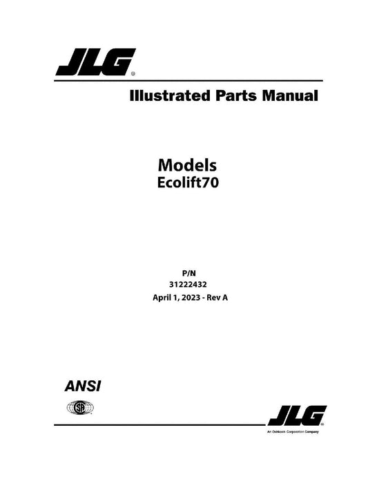 JLG Ecolift 70 Vertical Mast Parts Catalog Manual