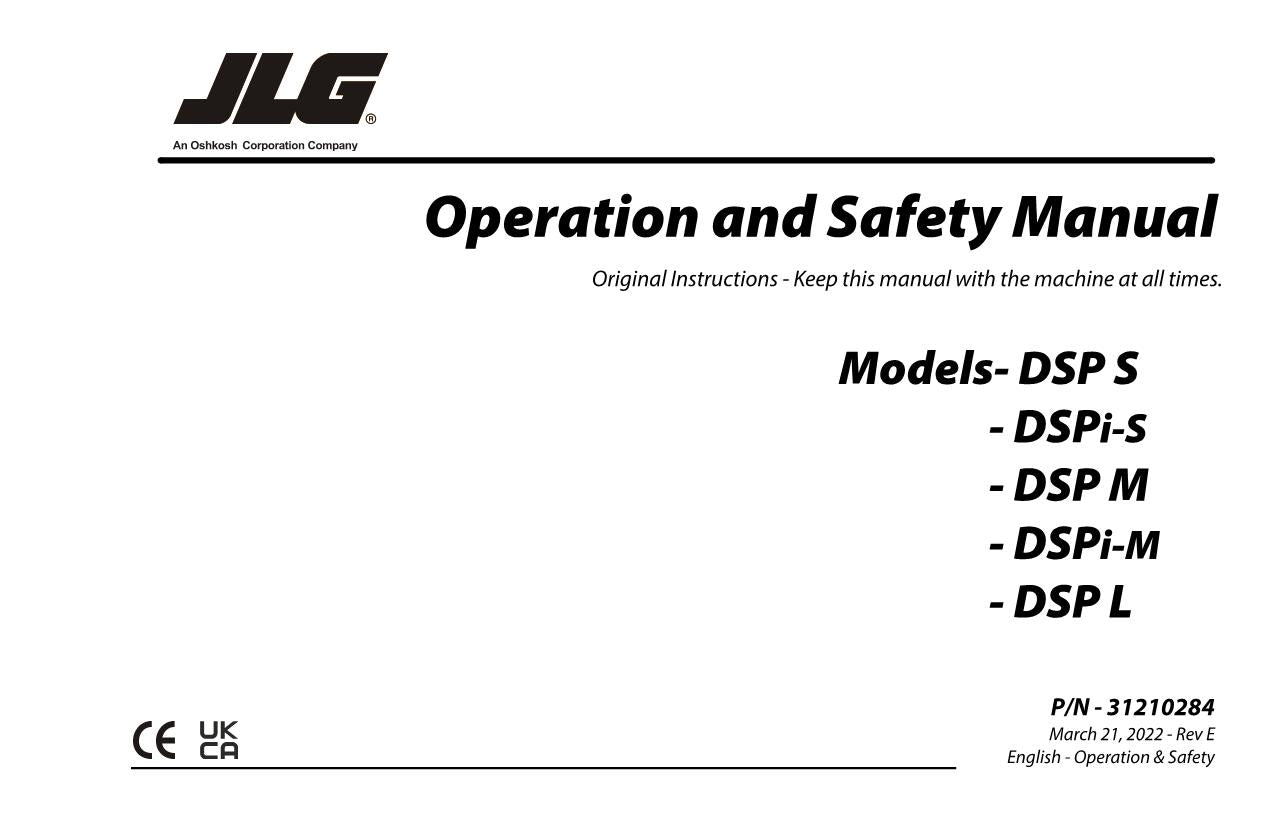 JLG DSP L DSP M DSP S DSPi-M DSPi-S Vertical Mast Operators Manual