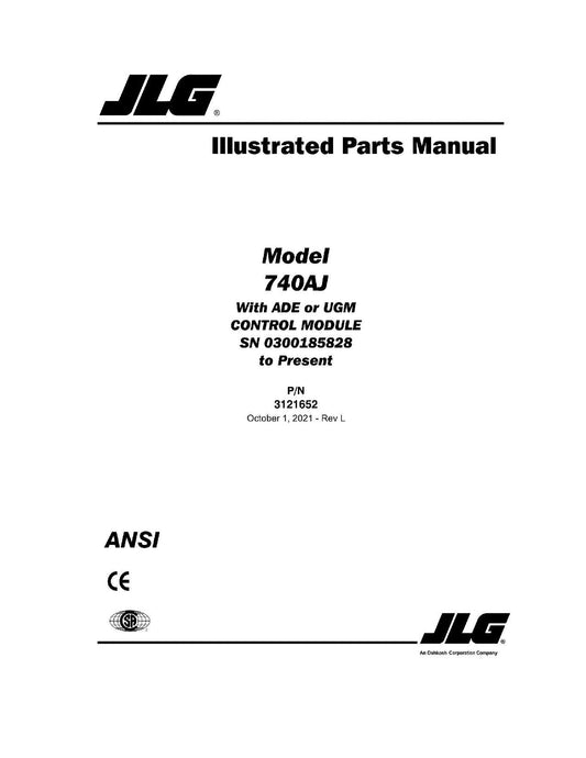 JLG 740AJ Boom Lift Parts Catalog Hard Copy Manual