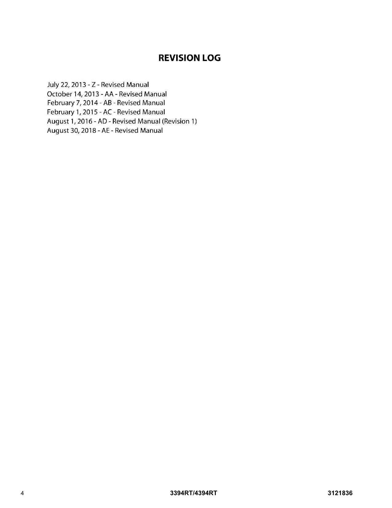 JLG 3394RT 4394RT Scissor Lift Parts Catalog Manual