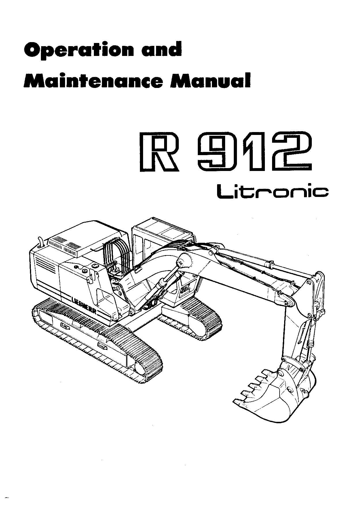 Liebherr R912 Litronic Excavator Operators manual serial 4001