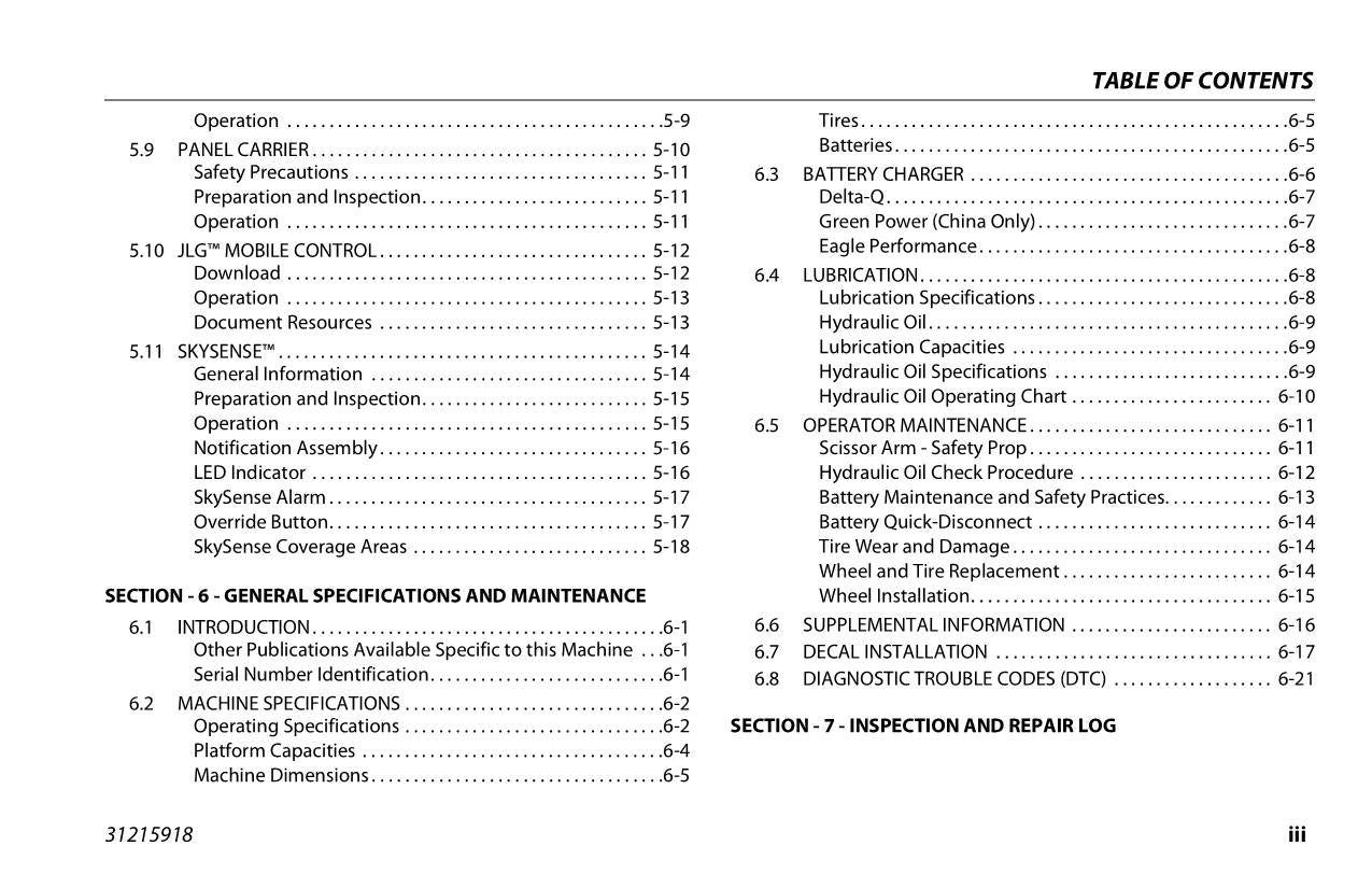 JLG ES1932 ES1932i Scissor Lift Maintenance Operation Operators Manual 31215918