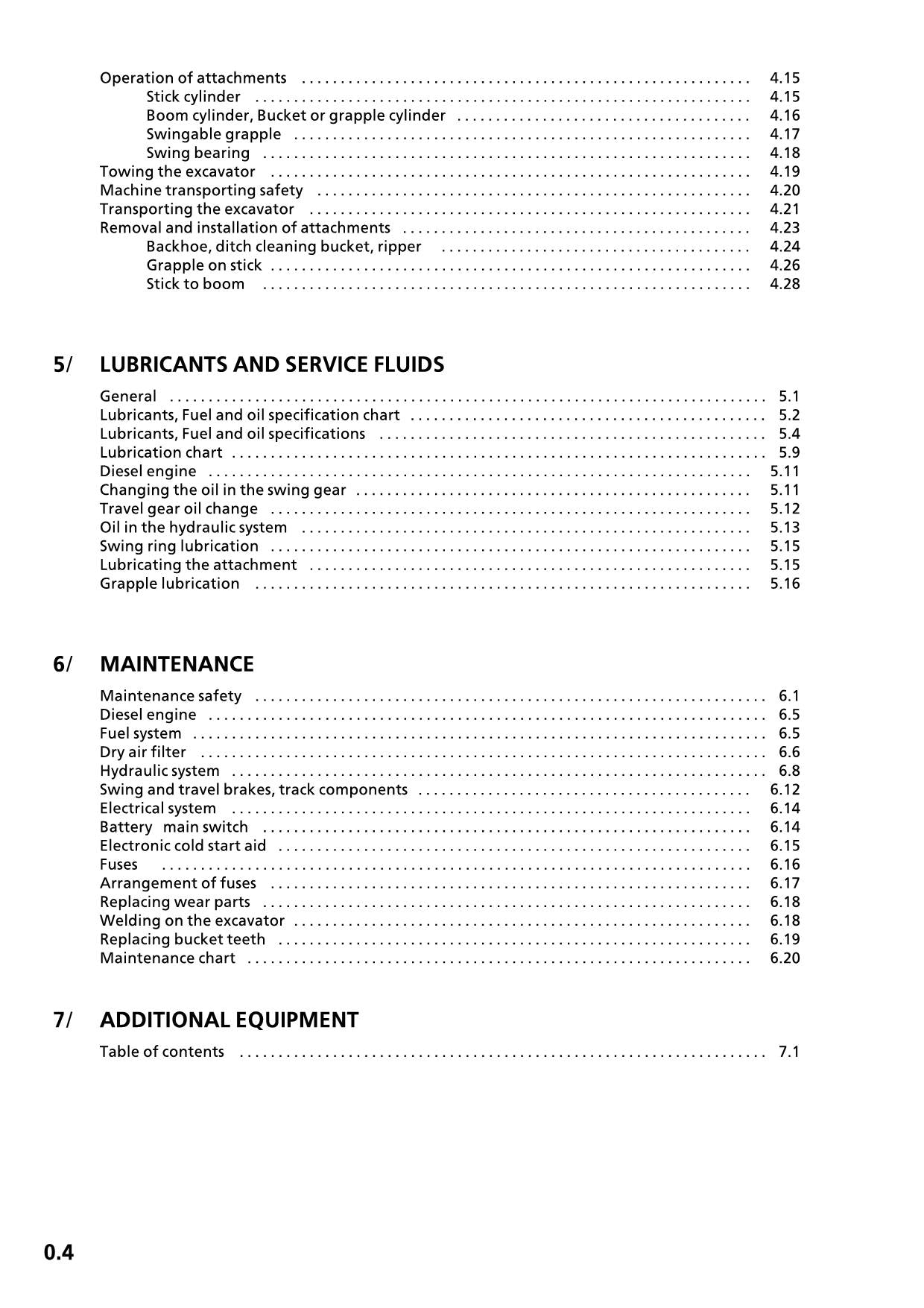 Liebherr R308 Excavator Operators manual