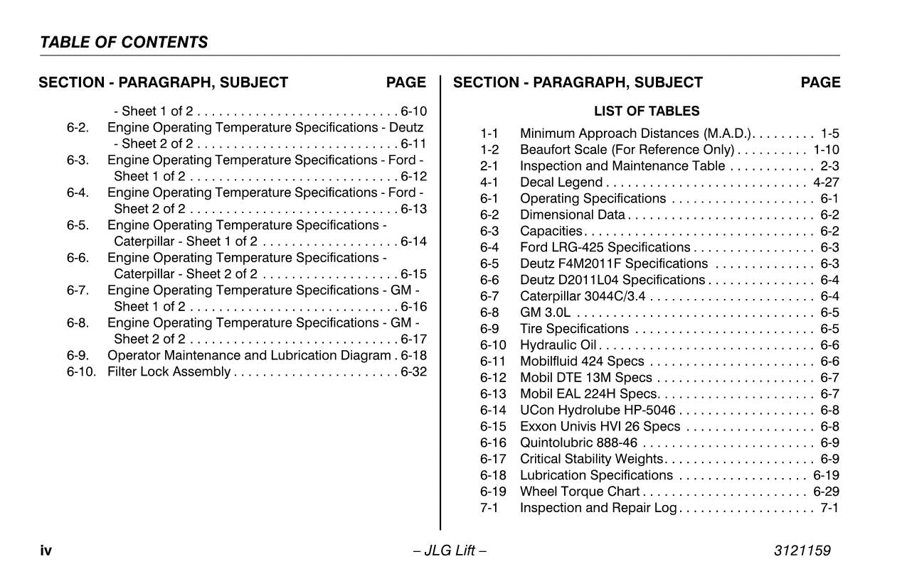 JLG 740AJ Boom Lift Maintenance Operation Operators Manual 3121159