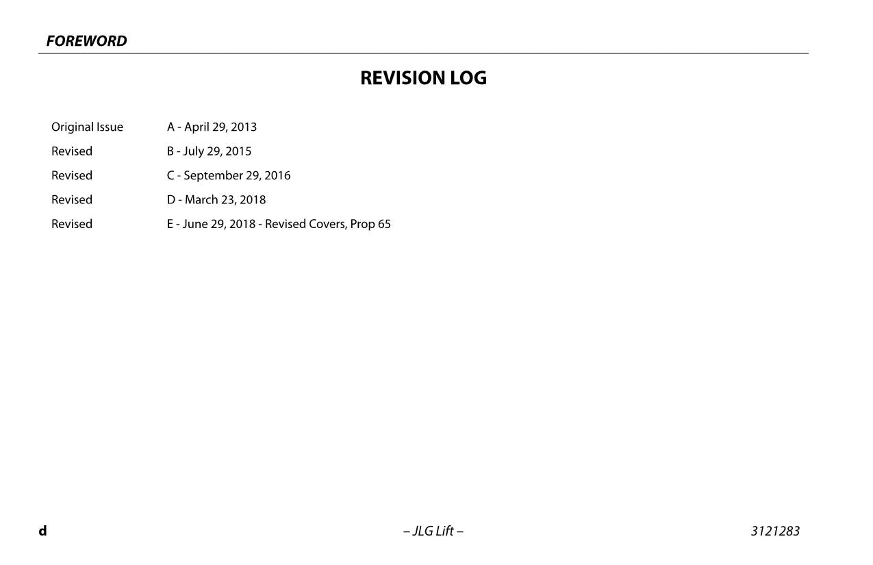 JLG 18RS 18RSJ Boom Lift Maintenance Operation Operators Manual