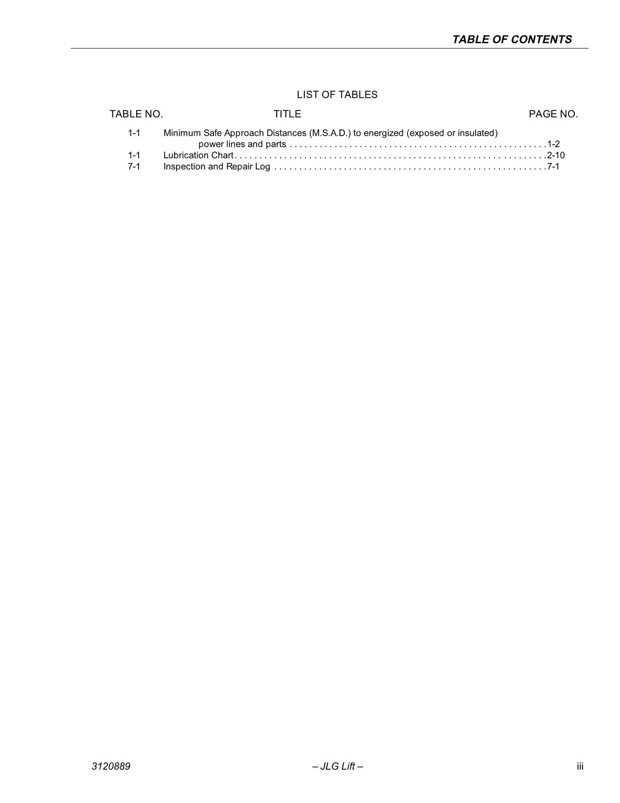 JLG 100HX 100HX+10 110HX Boom Lift Maintenance Operators Manual 3120889