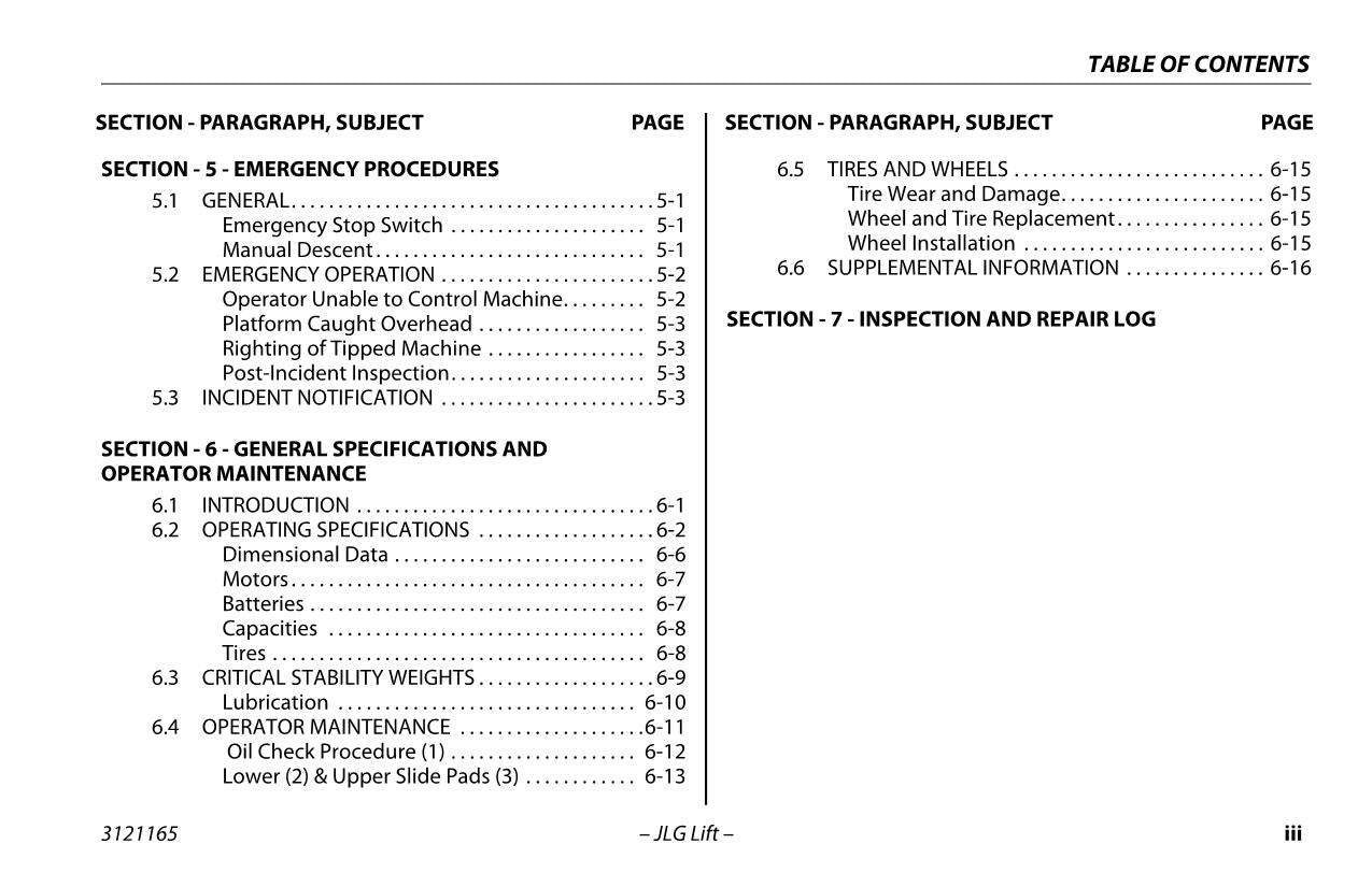 JLG 1930ES 2030ES 2630ES 2646ES 3246ES Scissor Lift Operators Manual