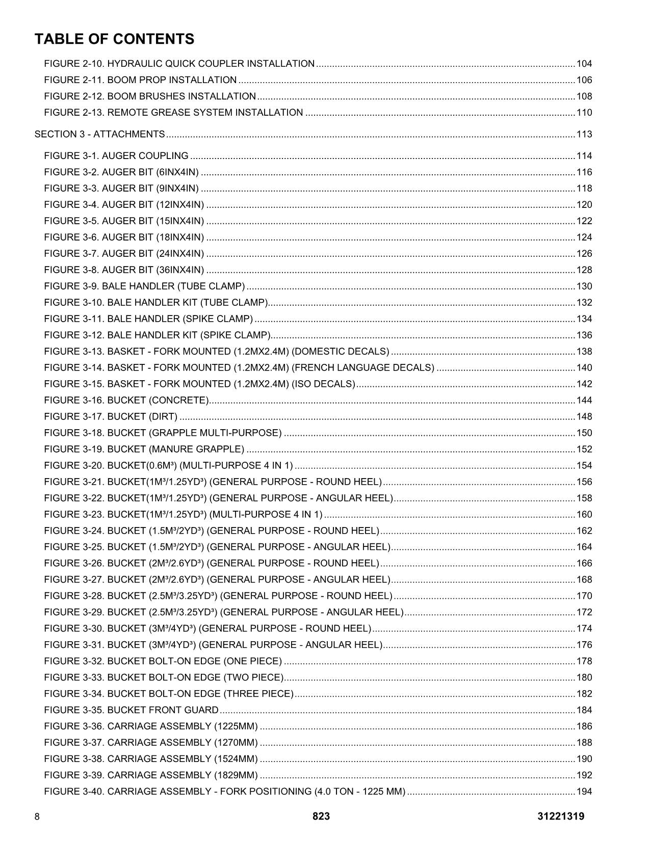 JLG 823 Telehandler  Parts Catalog Manual