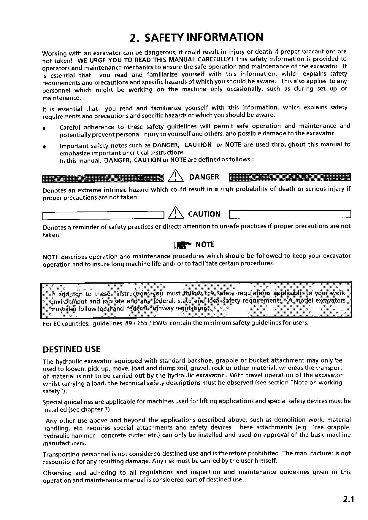 Liebherr A904 Material handler Excavator Operators manual