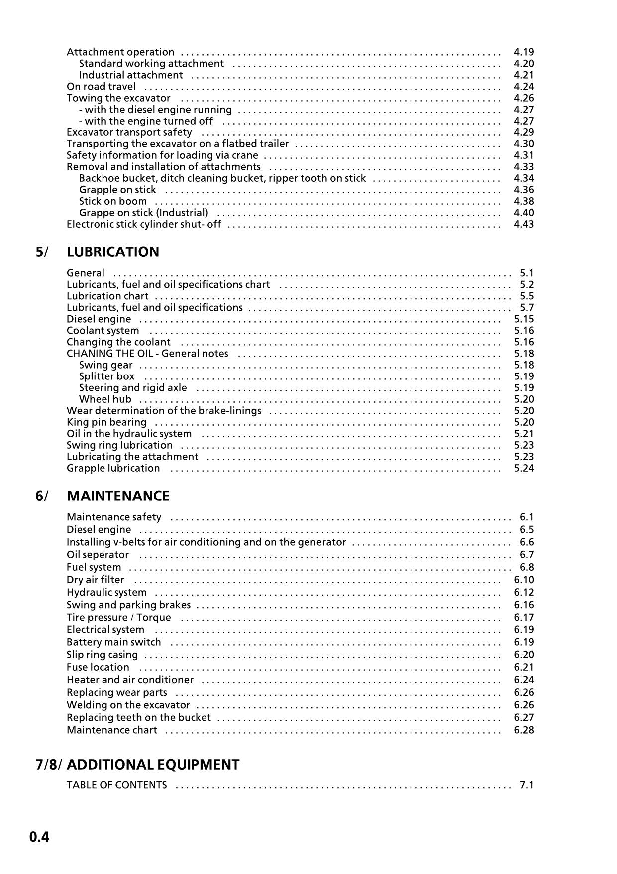 Liebherr A914 B Litronic Excavator Operators manual